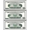 Image 2 : Lot of (3) Consecutive 1996 $20 Federal Reserve Notes Bookend Inking Error