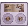 Image 1 : Set of 2021 Type 1 & Type 2 $5 American Gold Eagle Coins NGC MS70