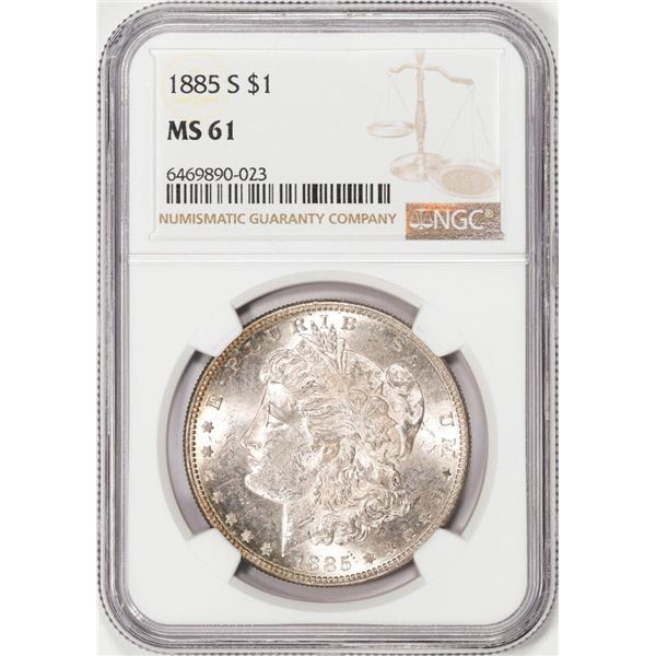 1885-S $1 Morgan Silver Dollar Coin NGC MS61