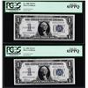 Image 1 : (2) Consecutive 1934 $1 Funnyback Silver Certificate Notes FR.1606 PCGS Gem New 65PPQ