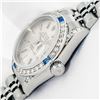 Image 5 : Rolex Ladies Stainless Steel Silver Index Sapphire and Diamond Datejust Wristwatch