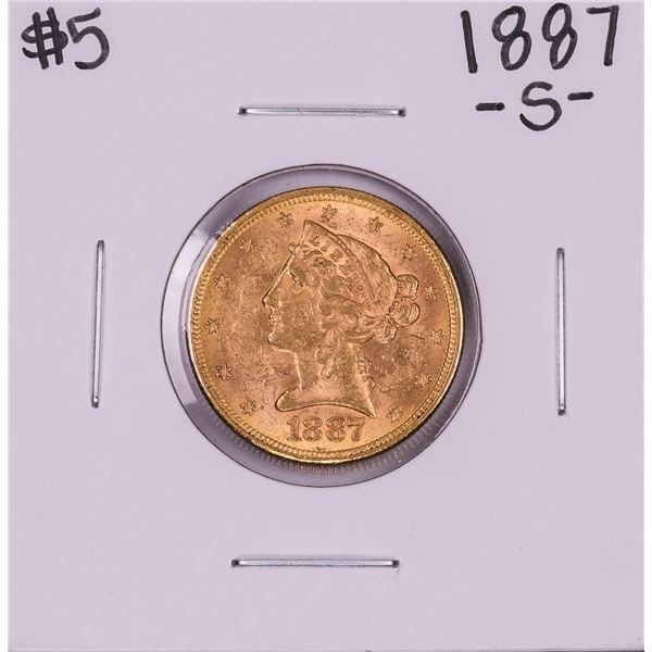 1887-S $5 Liberty Head Half Eagle Gold Coin