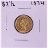 Image 1 : 1874 $2 1/2 Liberty Head Quarter Eagle Gold Coin