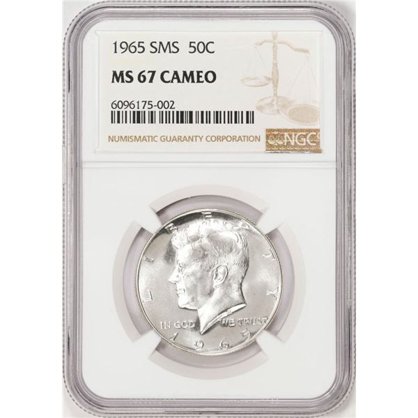 1965 SMS Kennedy Half Dollar Coin NGC MS67 Cameo