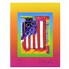 Image 2 : Peter Max "Flag with Heart on Blends III" Limited Edition Lithograph on Paper