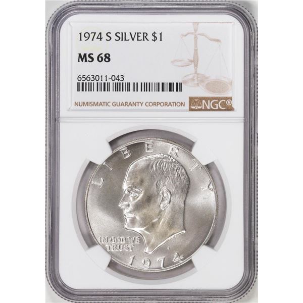 1974-S $1 Eisenhower Silver Dollar Coin NGC MS68