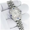 Image 3 : Rolex Ladies Stainless Steel Silver Index Sapphire and Diamond Date Wristwatch