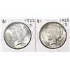 Image 1 : Lot of 1922-S & 1923-S $1 Peace Silver Dollar Coins