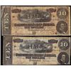 Image 1 : Lot of (2) 1864 $10 Confederate States of America Notes