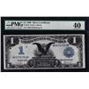 Image 1 : 1899 $1 Black Eagle Silver Certificate Note Fr.232 PMG Extremely Fine 40