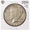 Image 1 : 1934-S $1 Peace Silver Dollar Coin