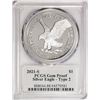 Image 2 : 2021-S Type 2 $1 Proof American Silver Eagle Coin PCGS Gem Proof Damstra Signature