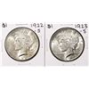 Image 1 : Lot of 1922-S & 1923-S $1 Peace Silver Dollar Coins