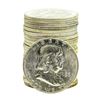 Image 1 : Roll of (20) Brilliant Uncirculated 1956 Franklin Half Dollar Coins