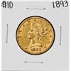 Image 1 : 1893 $10 Liberty Head Eagle Gold Coin