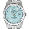 Image 2 : Rolex Men's Stainless Steel Ice Blue Diamond 36MM Datejust Watch