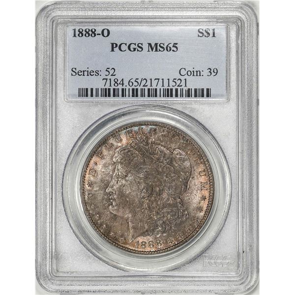 1888-O $1 Morgan Silver Dollar Coin PCGS MS65 Nice Toning