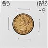 1893-S $5 Liberty Head Half Eagle Gold Coin