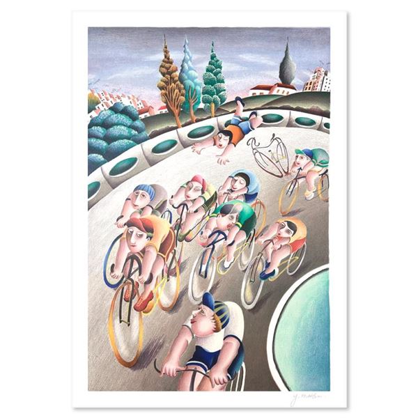 Yuval Mahler  Cycling  Limited Edition Serigraph On Paper