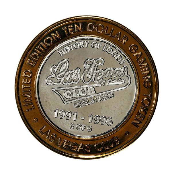 .999 Silver Las Vegas Club Nevada $10 Limited Edition Casino Gaming Token