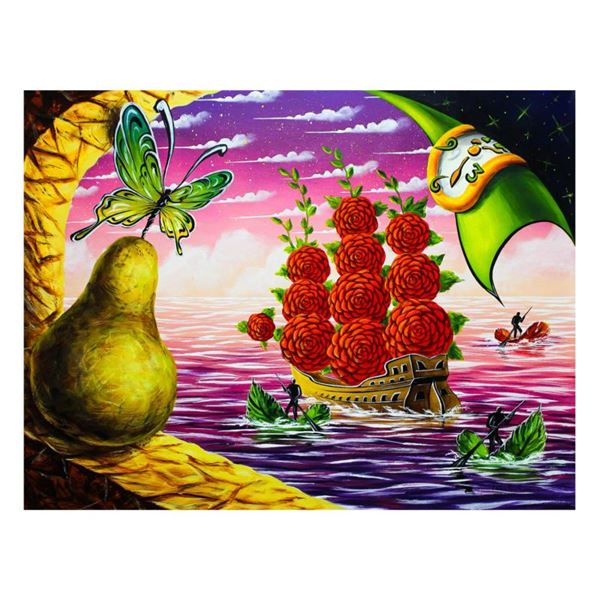 Eugene Poliarush "Flower Ship To Heaven" Original Oil on Canvas