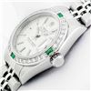 Image 9 : Rolex Ladies Stainless Steel Silver Index Emerald and Diamond Datejust Wristwatch