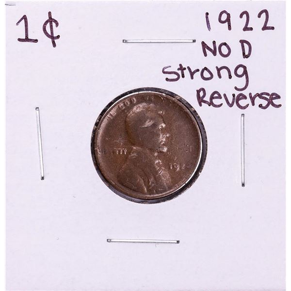 1922 No D Strong Reverse Lincoln Wheat Cent Coin