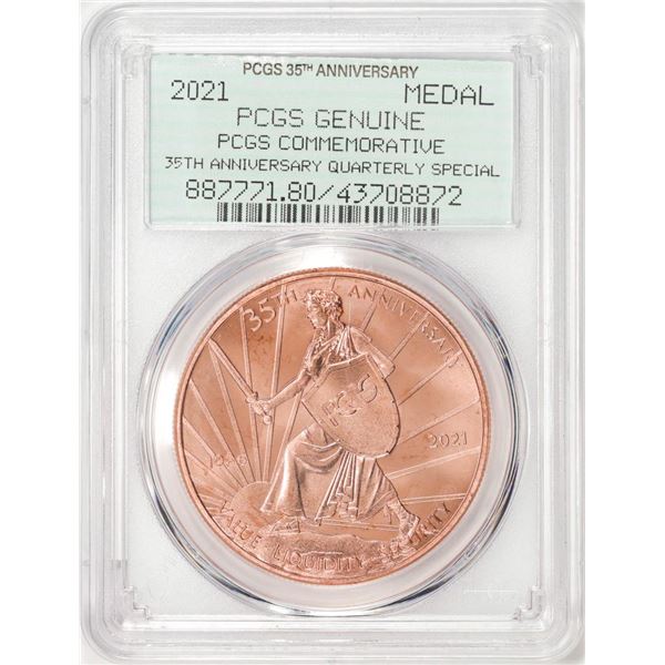 2021 PCGS 35th Anniversary Commemorative Copper Medal Coin PCGS Genuine