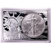 1996 $1 American Silver Eagle Coin & 2oz Silver Bar Set