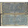 Image 2 : Lot of (2) 1864 $10 Confederate States of America Notes