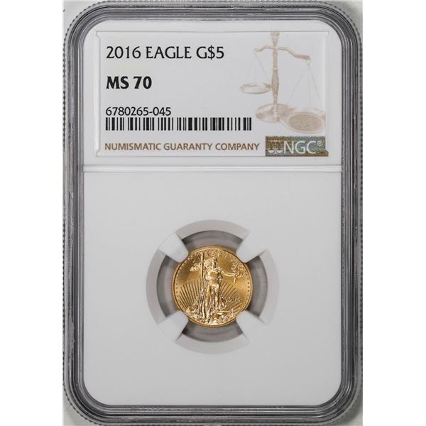 2016 $5 American Gold Eagle Coin NGC MS70