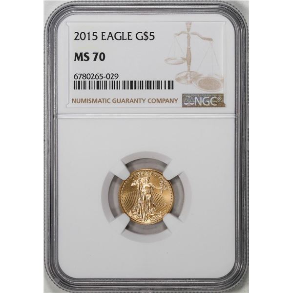 2015 $5 American Gold Eagle Coin NGC MS70