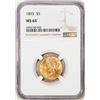 Image 1 : 1893 $5 Liberty Head Half Eagle Gold Coin NGC MS64
