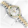 Image 6 : Rolex Ladies Two Tone Silver Index Emerald and Diamond Datejust Wristwatch