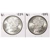 Lot of (2) 1889 $1 Morgan Silver Dollar Coins