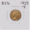 1925-D $2 1/2 Indian Head Quarter Eagle Gold Coin