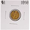 Image 1 : 1858 $1 Indian Princess Head Gold Coin Holed