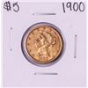 Image 1 : 1900 $5 Liberty Head Half Eagle Gold Coin