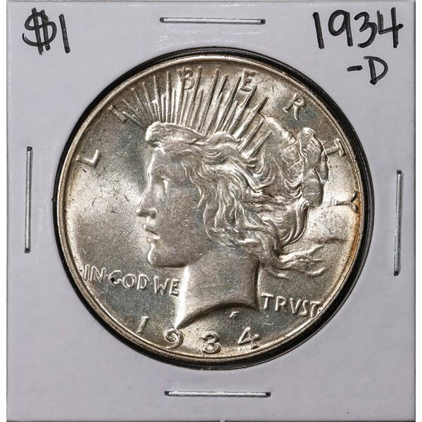 1934-D $1 Peace Silver Dollar Coin