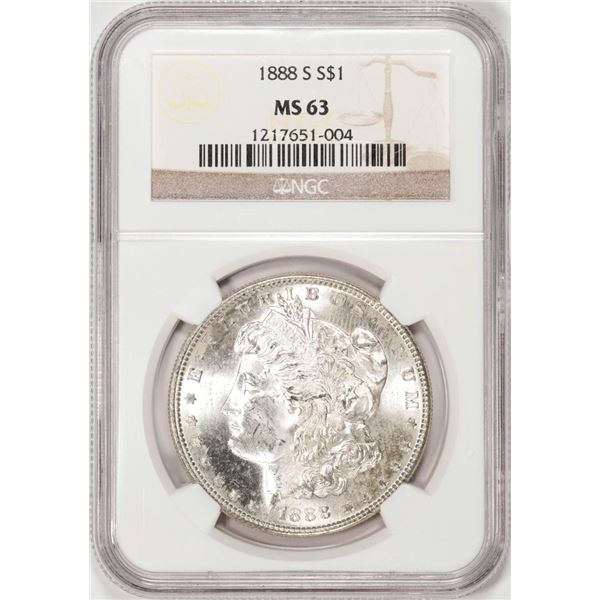 1888-S $1 Morgan Silver Dollar Coin NGC MS63