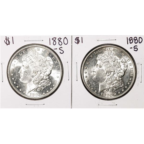 Lot of (2) 1880-S $1 Morgan Silver Dollar Coins