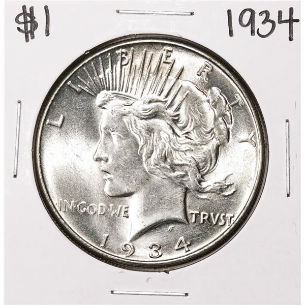 1934 $1 Peace Silver Dollar Coin