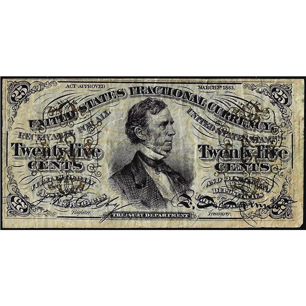 March 3, 1863 Third Issue Twenty-Five Cents Fractional Currency Note