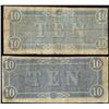 Image 2 : Lot of (2) 1864 $10 Confederate States of America Notes