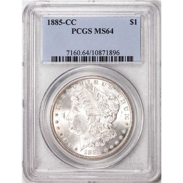 1885-CC $1 Morgan Silver Dollar Coin PCGS MS64