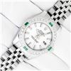 Image 3 : Rolex Ladies Stainless Steel White Index Emerald and Diamond Datejust Wristwatch