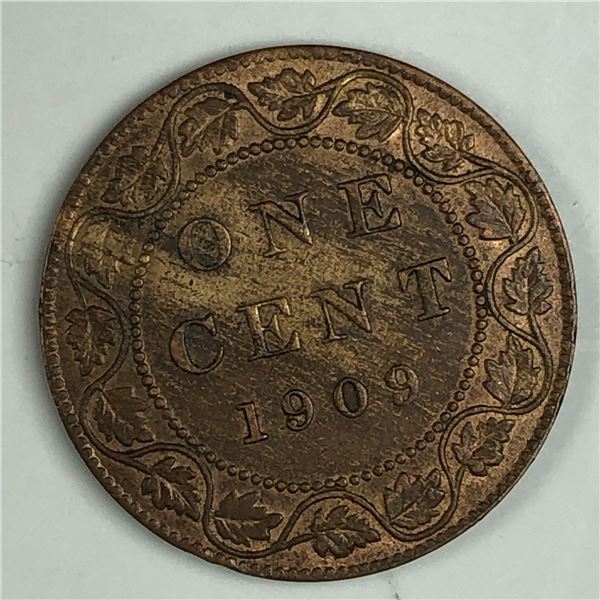 Canadian Large Cent 1909 UNC Red Brown 268