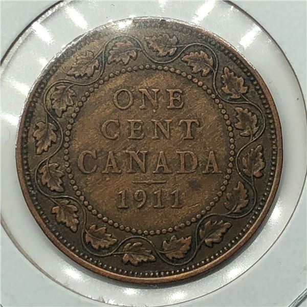 Canadian Large Cent 1911 VF++