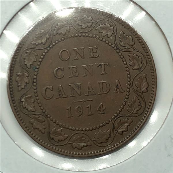 Canadian Large Cent 1914 VF++