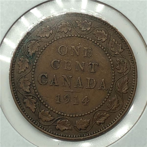 Canadian Large Cent 1914 VF++